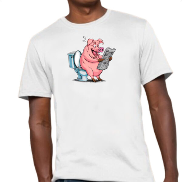 Camiseta Unissex Porco na sala de forca - Imagem 4