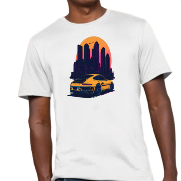 Camiseta Unissex Porsche Amarelo Sunset - Imagem 4