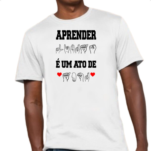 Camiseta Unissex Aprender libra ato de amor - Imagem 4