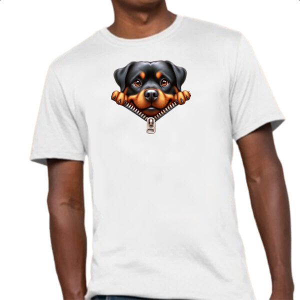 Camiseta Unissex Rottweiler no Ziper - Imagem 4