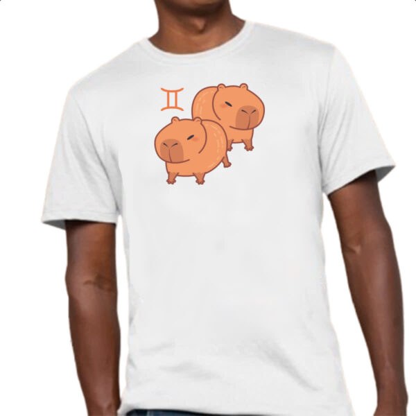 Camiseta Unissex Signo Capivara Gemeos - Imagem 4