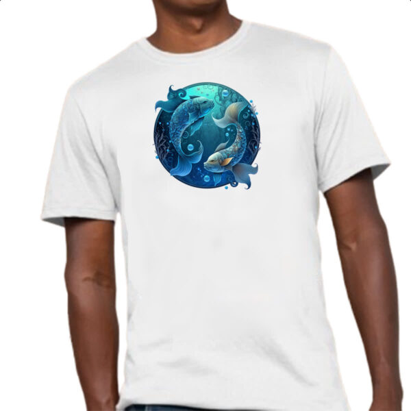 Camiseta Unissex Signo de Peixes placa de luxo - Imagem 4
