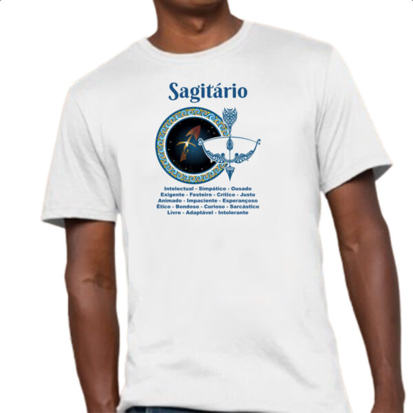 Camiseta Unissex Signo de Sagitario adjetivos - Imagem 4
