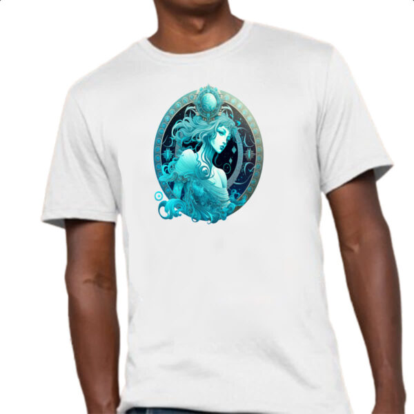 Camiseta Unissex Signo de aquario logo de luxo - Imagem 4