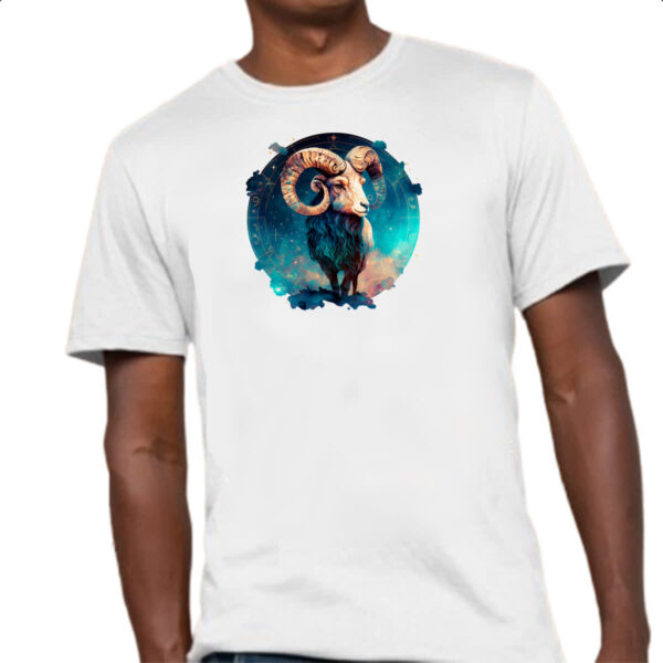 Camiseta Unissex Signo de aries logo de luxo - Imagem 4