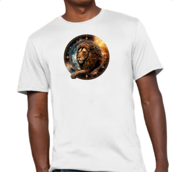 Camiseta Unissex Signo de leao logo de luxo - Imagem 4