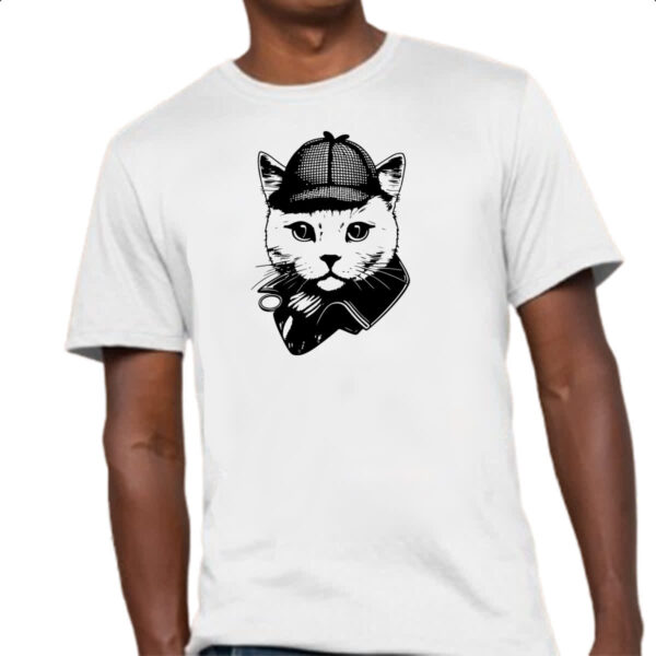 Camiseta Unissex Sherlock Gato - Imagem 4