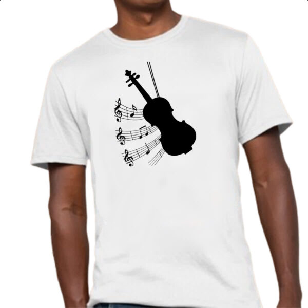 Camiseta Unissex Silhuetta Musica Violino - Imagem 4