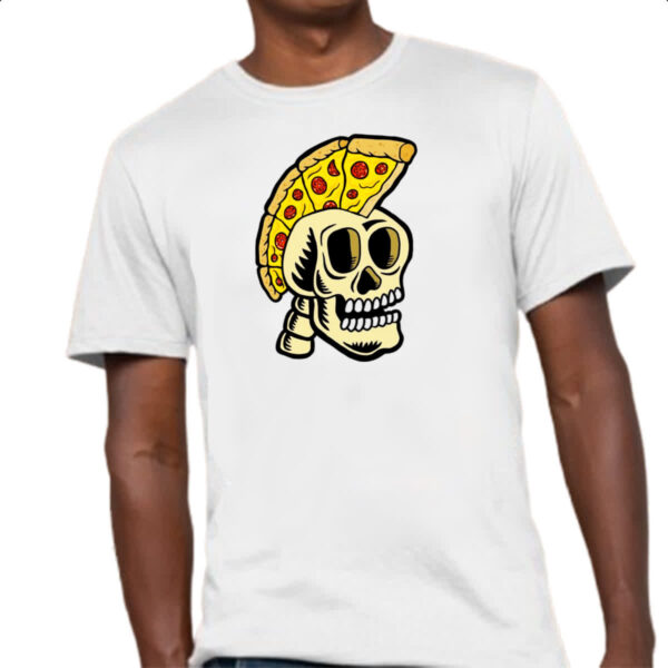 Camiseta Unissex Skull pizza gladiator - Imagem 4
