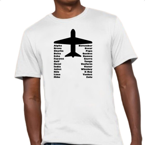 Camiseta Unissex Aviao codigos foneticos - Imagem 4