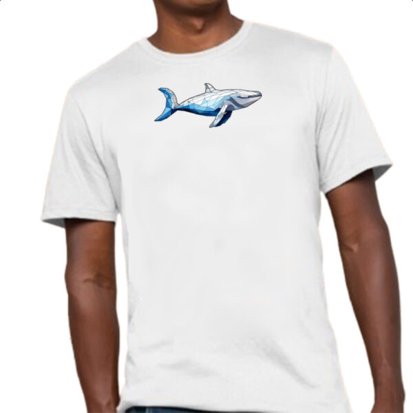 Camiseta Unissex Baleia Azul Geometrica - Image 4