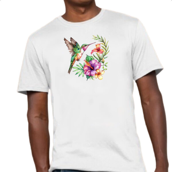 Camiseta Unissex Beija flor na flor - Imagem 4
