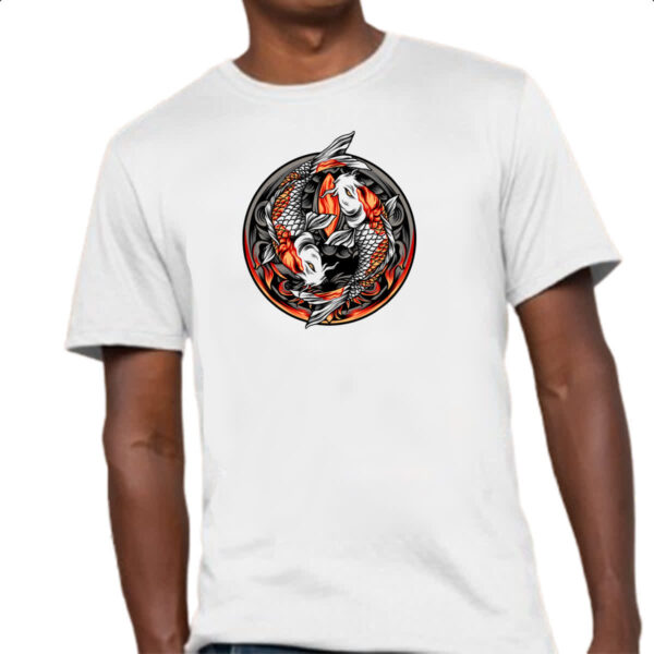 Camiseta Unissex Yin Yang Carpa - Imagem 4
