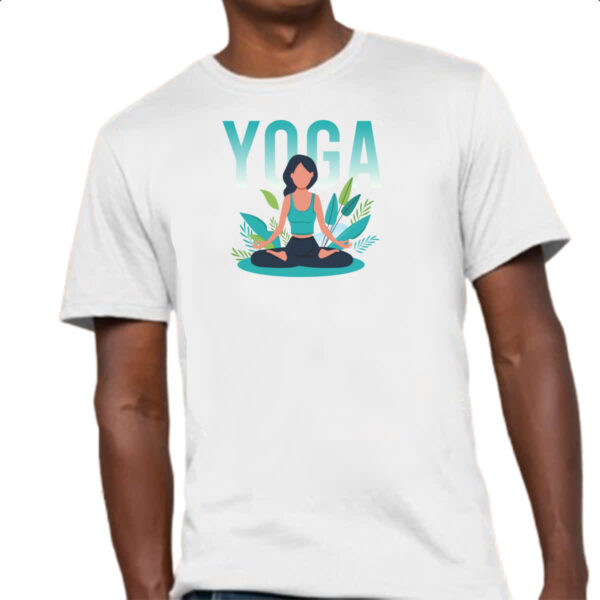 Camiseta Unissex Yoga meditacao plantas verdes - Imagem 4