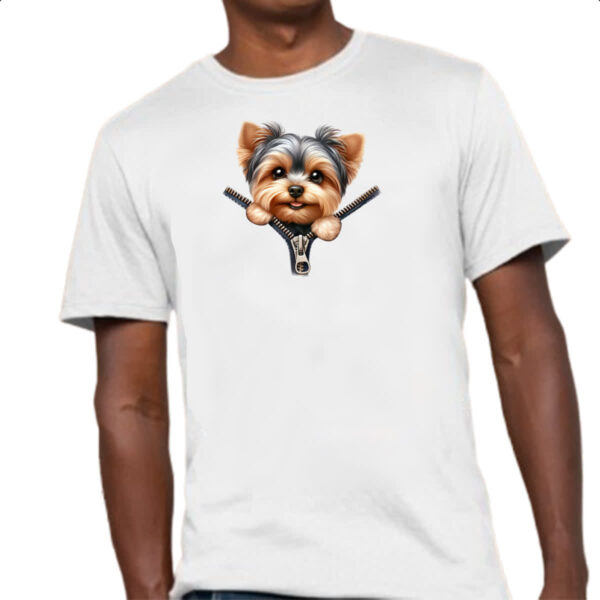 Camiseta Unissex Yorkshire Terrier no Ziper - Imagem 4