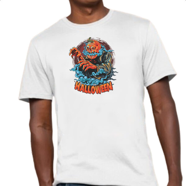 Camiseta Unissex Halloween Pumpkin Nevoeiro - Imagem 4