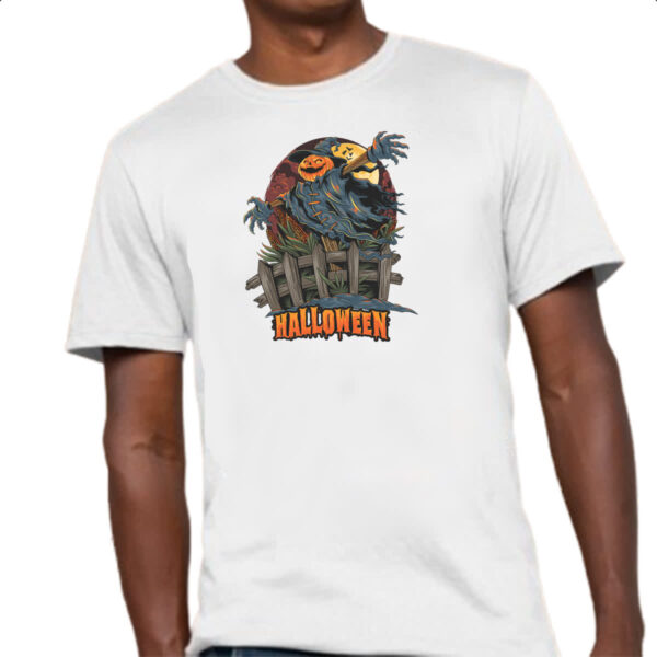 Camiseta Unissex Halloween pumpkin espantalho - Imagem 4
