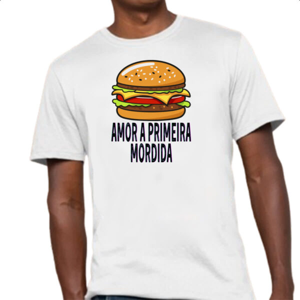 Camiseta Unissex Hamburguer amor a primeira mordida - Imagem 4