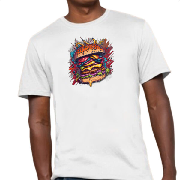 Camiseta Unissex Hamburguer exagerado splash - Imagem 4