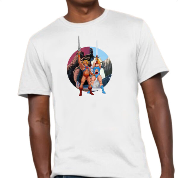 Camiseta Unissex He-man e Lion espadas do poder - Imagem 4