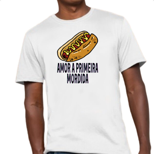 Camiseta Unissex Hotdog amor a primeira mordida - Imagem 4
