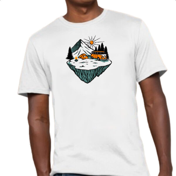Camiseta Unissex Acampamento Konbosa Kombi Divertida - Imagem 4