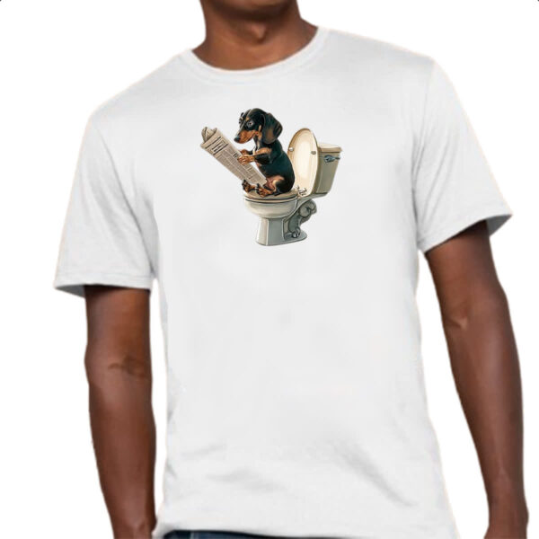 Camiseta Unissex Cachorro Salsisha na sala de forca - Imagem 4
