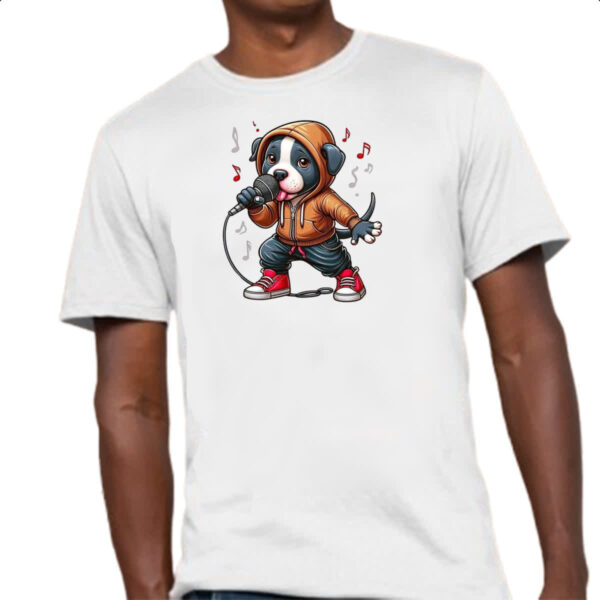 Camiseta Unissex Cachorro filhote cantor - Imagem 4