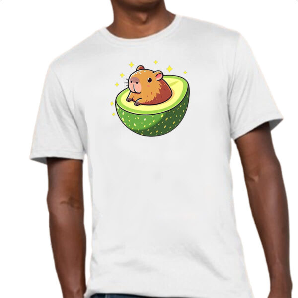 Camiseta Unissex Capibacate capivara no abacate - Imagem 4