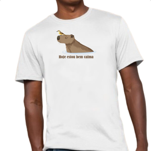 Camiseta Unissex Capivara hoje estou bem calma - Imagem 4