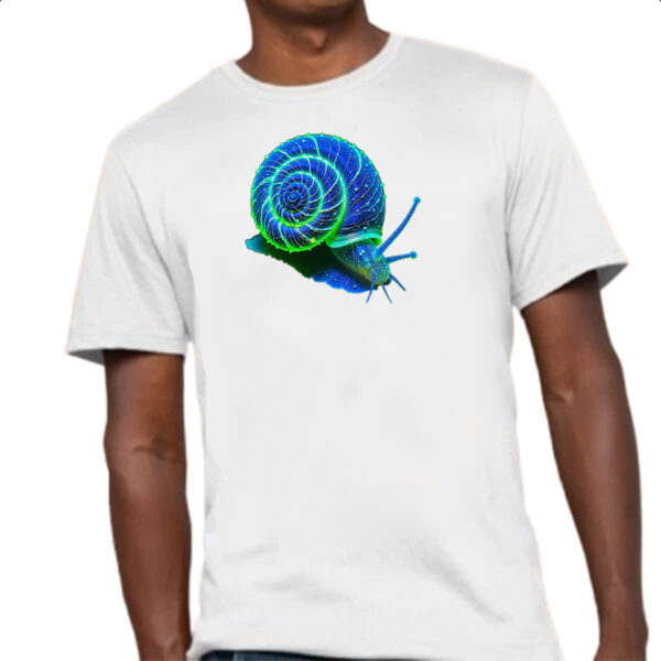 Camiseta Unissex Caramujo blue florescente - Imagem 4