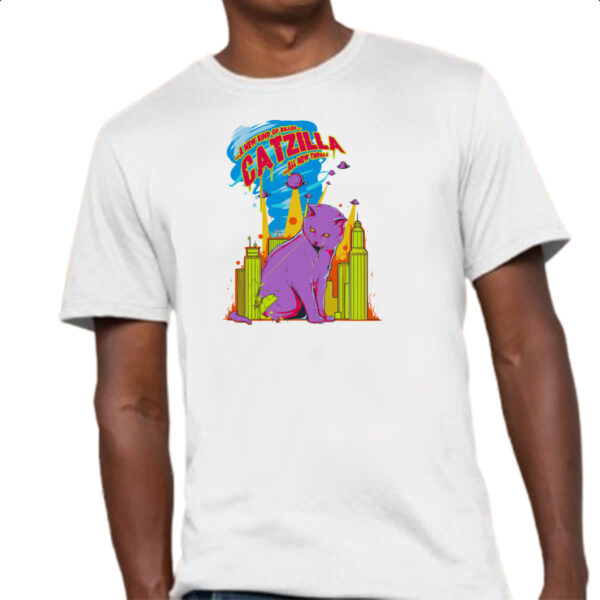 Camiseta Unissex Catzilla o gato Godzilla - Imagem 4