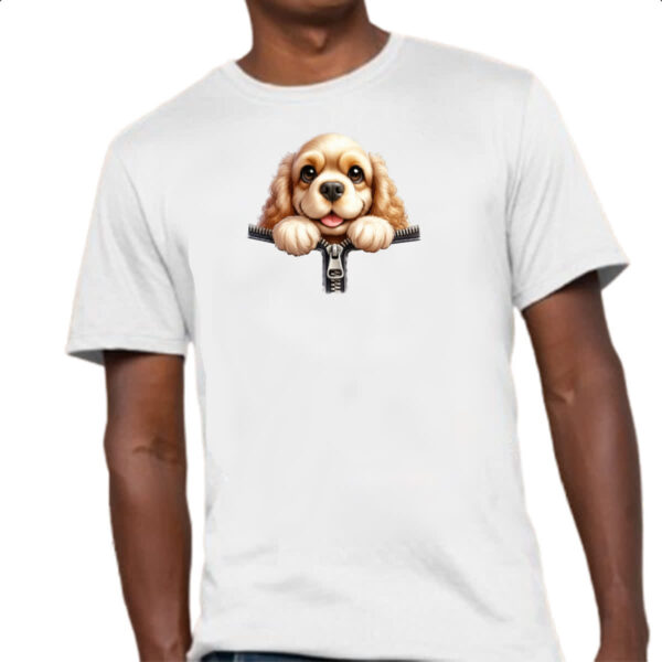 Camiseta Unissex Cavalier King Charles Spaniel no Ziper - Imagem 4