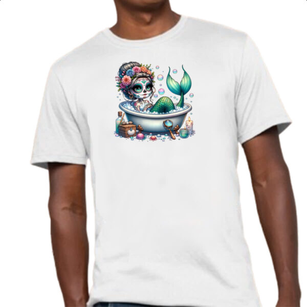 Camiseta Unissex Caveira catrina sereia - Imagem 4
