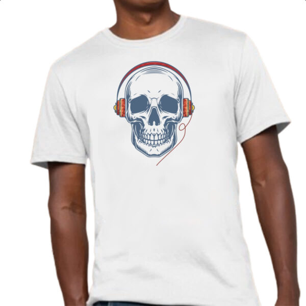Camiseta Unissex Caveira com HeadPhone - Imagem 4