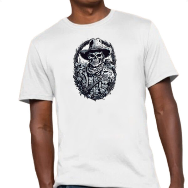 Camiseta Unissex Caveira cowboy PB - Imagem 4