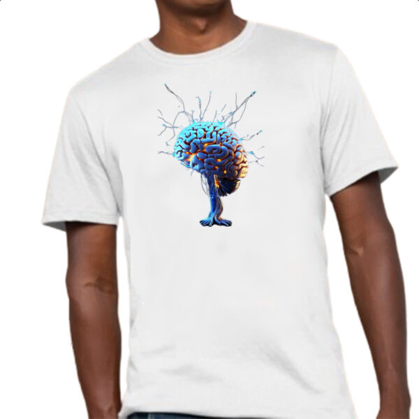 Camiseta Unissex Cerebro IA impulsos eletricos - Imagem 4