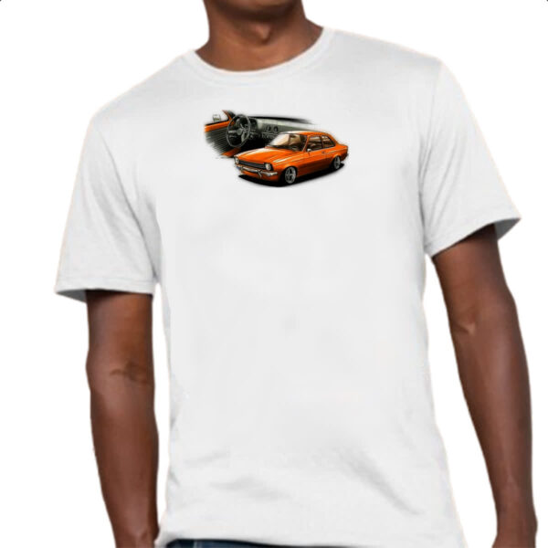 Camiseta Unissex Chevette primeira geracao laranja - Imagem 4