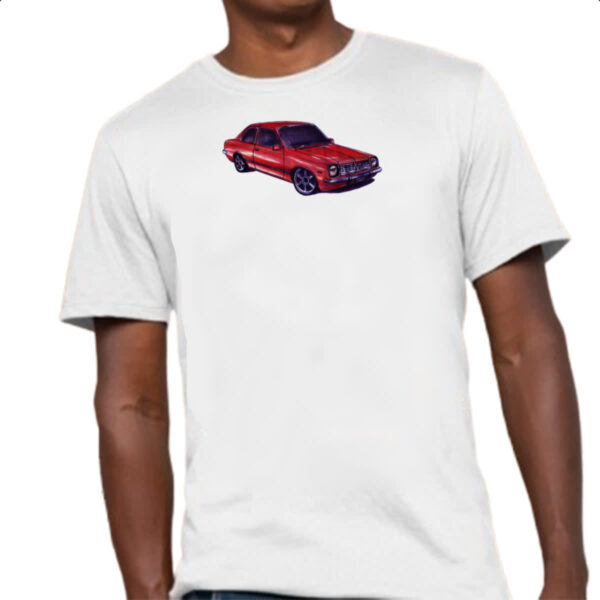 Camiseta Unissex Chevette vermelho segunda geracao a lapis - Imagem 4