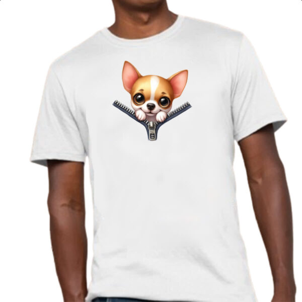Camiseta Unissex Chihuahua no Ziper - Imagem 4