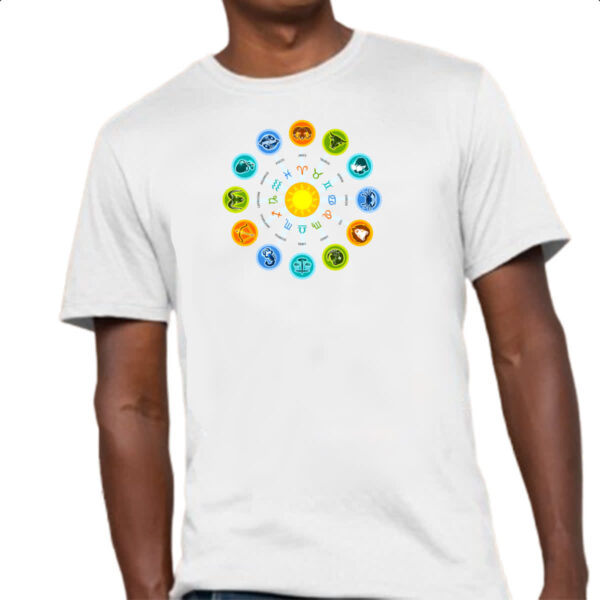 Camiseta Unissex Circulo do Zodiaco Signos - Imagem 4