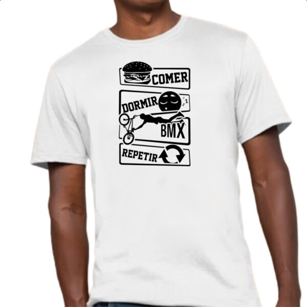 Camiseta Unissex Comer Dormir BMX Repetir - Imagem 4