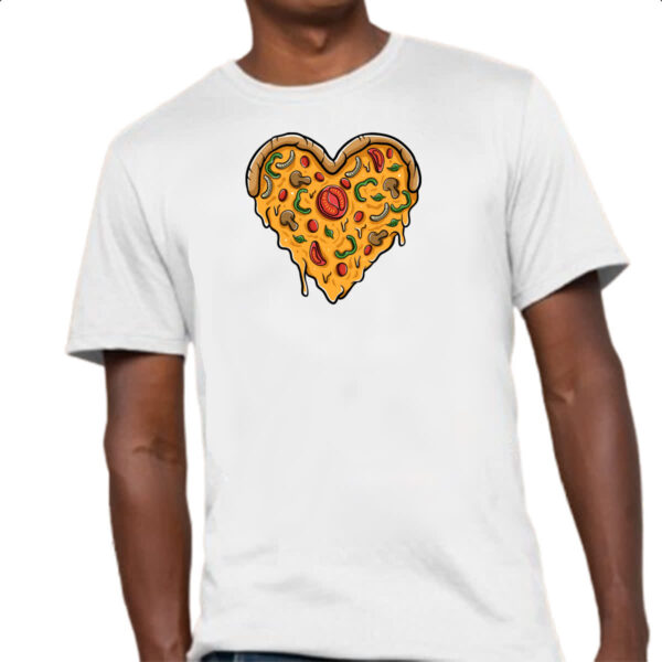 Camiseta Unissex Coracao de pizza - Imagem 4