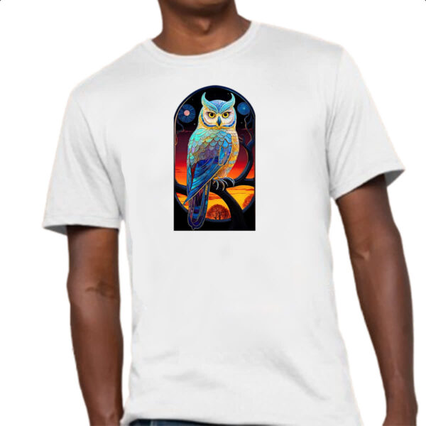 Camiseta Unissex Coruja mistica de cristal - Imagem 4