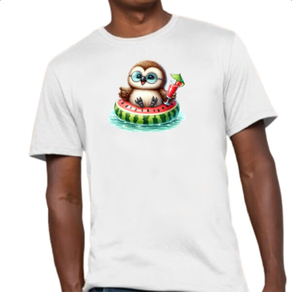 Camiseta Unissex Coruja na boia - Imagem 4