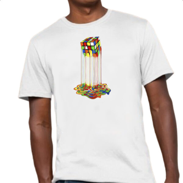 Camiseta Unissex Cubo magico derretendo - Imagem 4