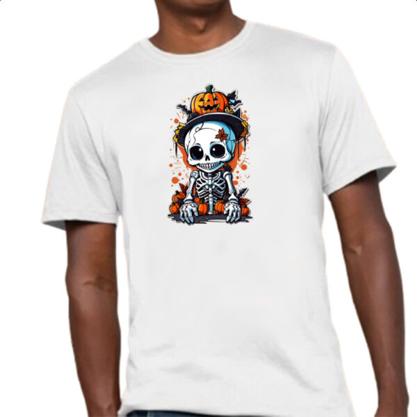 Camiseta Unissex Cute esqueleto halloween - Imagem 4