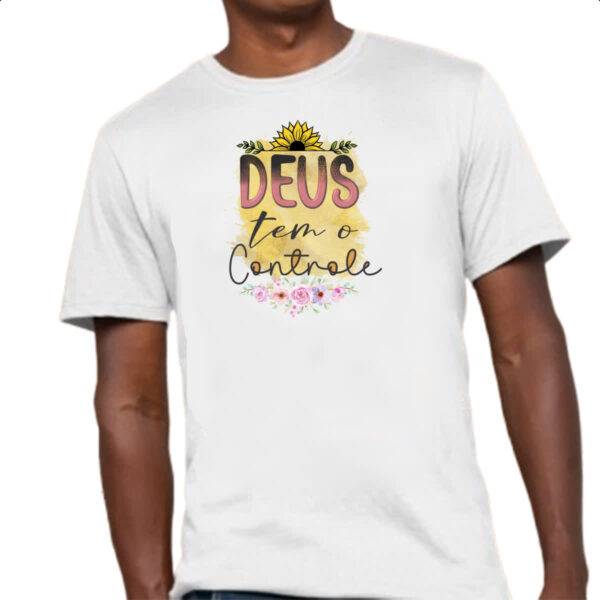 Camiseta Unissex Deus tem o controle - Imagem 4