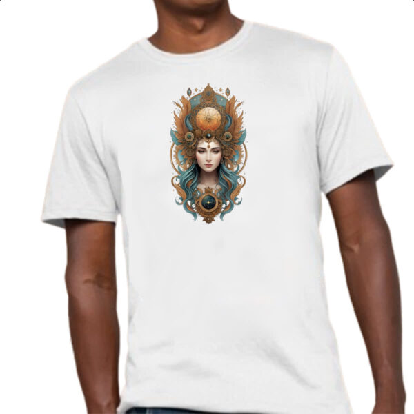 Camiseta Unissex Deusa asteca do tempo - Imagem 4