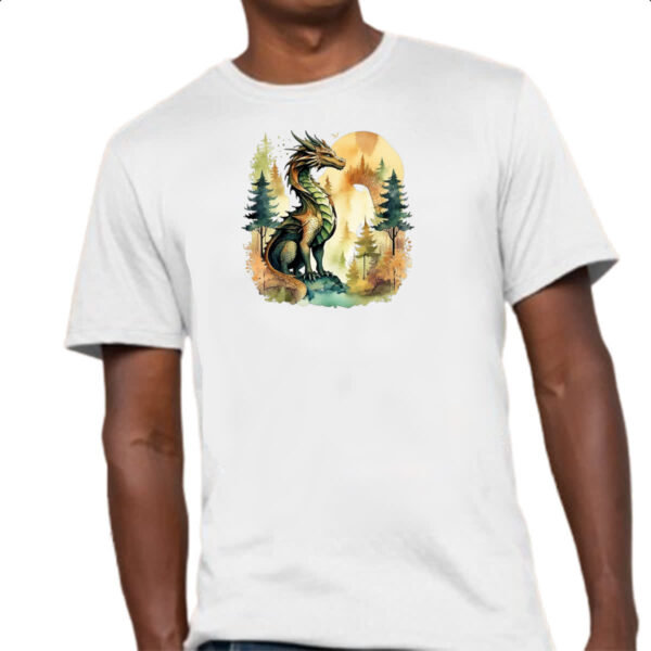 Camiseta Unissex Dragao Floresta Sunset - Imagem 4
